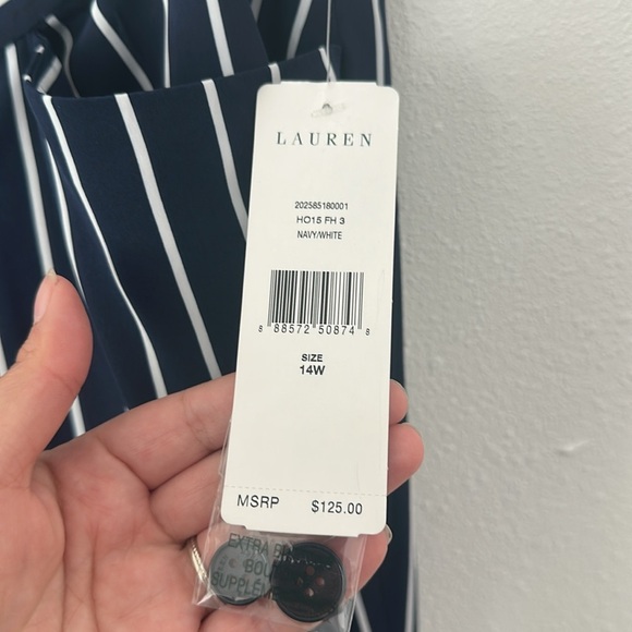 Navy and White Striped Pants - Picture 3 of 6